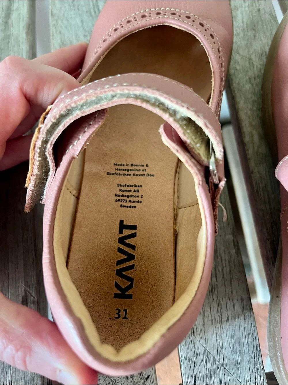 Kavat Pink Leather Mary Jane Shoes EU 31 Swedish Minimalist Kids Flats